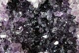 Wide Dark Purple Amethyst Cluster With Wood Base - Uruguay #178683-1